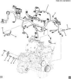СТАРТЕР-ГЕНЕРАТОР-СИСТЕМА ЗАЖИГАНИЯ-ЭЛЕКТРООБОРУДОВАНИЕ-ЛАМПЫ Chevrolet Spark 2014-2015 CV48 WIRING HARNESS/ENGINE (LL0/1.2-9, MANUAL MX2)