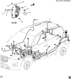 BODY WIRING-ROOF TRIM Chevrolet Trax (Canada and Mexico) 2013-2017 JU,JV,JW76 WIRING HARNESS/BODY (EXC ALL-WHEEL DRIVE F46)