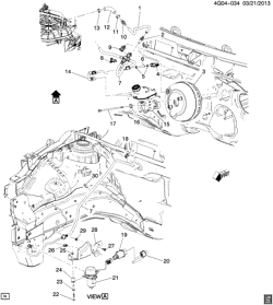 AUTOMATIC TRANSMISSION Buick LaCrosse/Allure 2011-2011 GB,GM,GT BRAKE BOOSTER & MASTER CYLINDER MOUNTING (LLT/3.6V)(1ST DES)