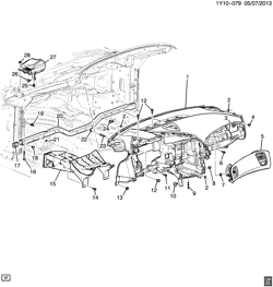 PARE-BRISE - ESSUI-GLACE - RÉTROVISEURS - TABLEAU DE BOR - CONSOLE - PORTES Chevrolet Corvette 2014-2017 YY07-67 TABLEAU DE BORD PART 4- STRUCTURE
