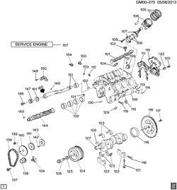 6-ЦИЛИНДРОВЫЙ ДВИГАТЕЛЬ Buick Century 1999-2004 W ENGINE ASM-3.8L V6 PART 1 CYLINDER BLOCK AND RELATED PARTS (L36/3.8K)