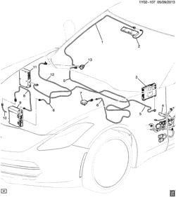 LÂMPADAS-ELÉTRICAS-IGNIÇÃO-GERADOR-MOTOR DE ARRANQUE Chevrolet Corvette 2014-2017 YY07-67 WIRING HARNESS/INSTRUMENT PANEL PART 4 CABLE DETAIL RADIO-NAVIGATION-PHONE