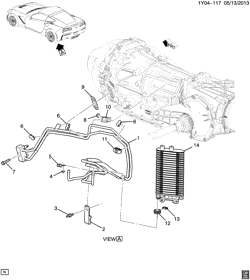 6-СКОРОСТНАЯ МЕХАНИЧЕСКАЯ КОРОБКА ПЕРЕДАЧ Chevrolet Corvette 2014-2014 YY07 AUTOMATIC TRANSMISSION OIL COOLER PIPES & HOSES (MYC)