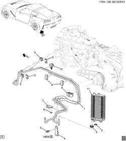 BRAKES Chevrolet Corvette 2014-2017 YY07 MANUAL TRANSMISSION OIL COOLER PIPES & HOSES (MEL,MEP)
