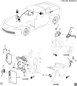 CONJUNTO DA CARROCERIA, CONDICIONADOR DE AR - ÁUDIO/ENTRETENIMENTO Chevrolet Corvette 2014-2014 YY07-67 COMMUNICATION SYSTEM ONSTAR(UE1)