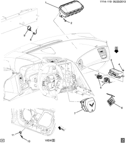 ACABADO INTERIOR-ACABADO DEL ASIENTO DELANTERO-CINTURONES DE SEGURIDAD DEL ASIENTO Chevrolet Corvette 2014-2017 YY07-67 SIST SOPORTE INFLABLE