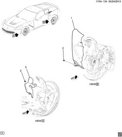 6-СКОРОСТНАЯ МЕХАНИЧЕСКАЯ КОРОБКА ПЕРЕДАЧ Chevrolet Corvette 2014-2017 YY07-67 BRAKE SYSTEM/COOLING DUCTS (BRAKE J55, EXC SUSPENSION FE3,FE4)