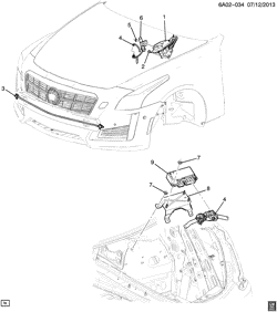 LÂMPADAS-ELÉTRICAS-IGNIÇÃO-GERADOR-MOTOR DE ARRANQUE Cadillac CTS Sedan 2014-2017 AF,AK,AL69 PEDESTRIAN PROTECTION SYSTEM (B3T)