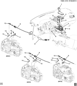 AUTOMATIC TRANSMISSION Chevrolet Malibu 2014-2016 GB,GC,GD SHIFT CONTROL/AUTOMATIC TRANSMISSION