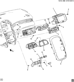 WINDSHIELD-WIPER-MIRRORS-INSTRUMENT PANEL-CONSOLE-DOORS Chevrolet Malibu 2014-2016 GC,GD INSTRUMENT PANEL PART 4 CENTER STACK