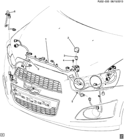 LÂMPADAS-ELÉTRICAS-IGNIÇÃO-GERADOR-MOTOR DE ARRANQUE Chevrolet Sonic Sedan (Canada and US) 2014-2016 JU,JV,JW,JY69 WIRING HARNESS/FRONT LAMPS