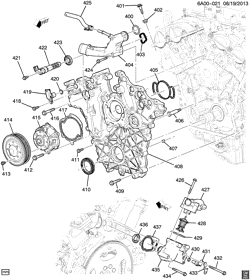 6-CYLINDER ENGINE Cadillac ATS V-Series Coupe and Sedan 2016-2017 AE47-69 ENGINE ASM-3.6L V6 PART 4 FRONT COVER & COOLING (LF4/3.6Y)