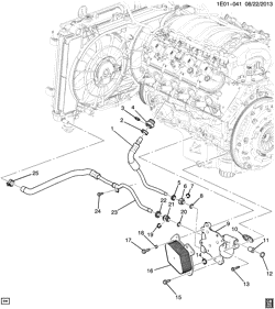 COOLING SYSTEM-GRILLE-OIL SYSTEM Chevrolet Camaro Convertible 2012-2015 ES ENGINE OIL COOLER & LINES (LS3/6.2W,L99/6.2J)