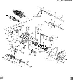 АВТОМАТИЧЕСКАЯ КОРОБКА ПЕРЕДАЧ Chevrolet Sonic Hatchback (Canada and US) 2013-2015 JU,JV,JW48 5-SPEED MANUAL TRANSMISSION PART 2 (M26) F17-5 CASE COMPONENTS