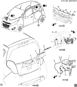 BODY MOLDINGS-SHEET METAL-REAR COMPARTMENT HARDWARE-ROOF HARDWARE Chevrolet Spark 2013-2015 CV48 WIPER SYSTEM/REAR WINDOW