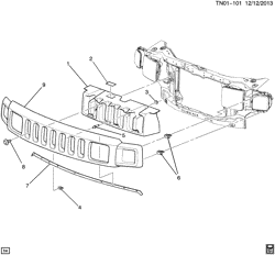 COOLING SYSTEM-GRILLE-OIL SYSTEM Hummer H3 (Left Hand Drive) 2006-2010 N1 GRILLE/RADIATOR