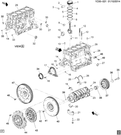 MOTOR DE ACIONAMENTO Chevrolet Spark 2013-2015 CV48 ENGINE ASM-1.2L L4 PART 1 CYLINDER BLOCK & RELATED PARTS (LL0/1.2-9)