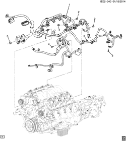 MOTOR DE ARRANQUE-GENERADOR-IGNICIÓN-SISTEMA ELÉCTRICO-LUCES Chevrolet Camaro Coupe 2014-2015 ES37 ARNÉS CABLEADO/MOTOR (LS7/7.0E)