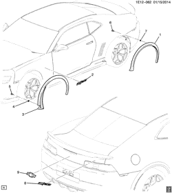 MOLDURAS DA CARROCERIA-PLACA DE METAL-PEÇAS DO COMPARTIMENTO TRASEIRO-PEÇAS DO TETO Chevrolet Camaro Coupe 2014-2015 ES37 NAMEPLATES & WHEEL OPENING FLARES (SPECIAL PERFORMANCE PACKAGE Z28)
