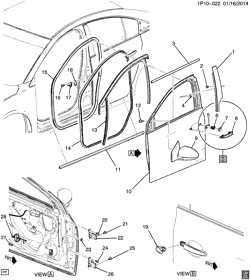 WINDSHIELD-WIPER-MIRRORS-INSTRUMENT PANEL-CONSOLE-DOORS Chevrolet Cruze (Carryover Model) 2012-2016 PJ,PL69 DOOR HARDWARE/FRONT PART 1
