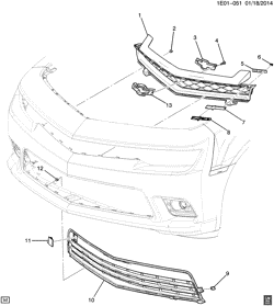 LUBRIFICAÇÃO - ARREFECIMENTO - GRADE DO RADIADOR Chevrolet Camaro Coupe 2014-2015 ES37 GRILLE/RADIATOR (SPECIAL PERFORMANCE PACKAGE Z28)