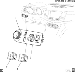 WINDSHIELD-WIPER-MIRRORS-INSTRUMENT PANEL-CONSOLE-DOORS Chevrolet Caprice Police Vehicle 2014-2017 EK19 INSTRUMENT PANEL-HEADLAMP SWITCH