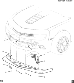РАМЫ-ПРУЖИНЫ - АМОРТИЗАТОРЫ - БАМПЕРЫ Chevrolet Camaro Coupe 2014-2015 ES37 SPOILER/FRONT BUMPER (SPECIAL PERFORMANCE PACKAGE Z28)