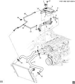 COOLING SYSTEM-GRILLE-OIL SYSTEM Chevrolet Corvette 2014-2017 YY07-67 HOSES & PIPES/RADIATOR (LT1/6.2-7)