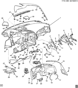 PARE-BRISE - ESSUI-GLACE - RÉTROVISEURS - TABLEAU DE BOR - CONSOLE - PORTES Chevrolet Corvette 2014-2017 YY07-67 TABLEAU DE BORD PART 1-CÔTÉ CONDUCTEUR