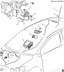 BODY MOUNTING-AIR CONDITIONING-AUDIO/ENTERTAINMENT Chevrolet Sonic Hatchback (Canada and US) 2014-2016 JU,JV,JW,JY48 COMMUNICATION SYSTEM ONSTAR(UE1)