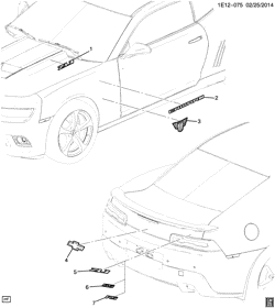 BODY MOLDINGS-SHEET METAL-REAR COMPARTMENT HARDWARE-ROOF HARDWARE Chevrolet Camaro Convertible 2015-2015 E67 NAMEPLATES