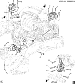 4-ЦИЛИНДРОВЫЙ ДВИГАТЕЛЬ Buick Regal 2014-2015 GS ENGINE & TRANSMISSION MOUNTING (LTG/2.0X, MANUAL MR6)