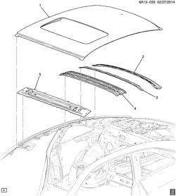 BODY MOLDINGS-SHEET METAL-REAR COMPARTMENT HARDWARE-ROOF HARDWARE Cadillac ATS V-Series Coupe and Sedan 2016-2017 AE47 SHEET METAL/ROOF PART 4 (SUN ROOF CF5)