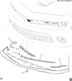 CHÂSSIS - RESSORTS - PARE-CHOCS - AMORTISSEURS Chevrolet Camaro Coupe 2014-2014 EF37-67 AILERON)(PARECHOC AVANT (ENSEMBLE B2E)
