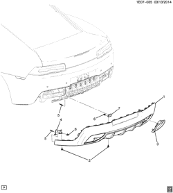CHÂSSIS - RESSORTS - PARE-CHOCS - AMORTISSEURS Chevrolet Camaro Coupe 2014-2014 EF,ES37-67 PARE-CHOCS/ARRIÈRE-RALLONGE INFÉRIEURE (COULEUR DE CARROSSERIE 5W8, PAQUET DE RESSORT B2E)