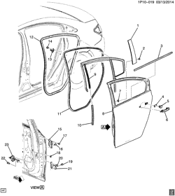 WINDSHIELD-WIPER-MIRRORS-INSTRUMENT PANEL-CONSOLE-DOORS Chevrolet Cruze (Carryover Model) 2015-2016 PJ,PL69 DOOR HARDWARE/REAR PART 1