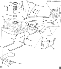 FUEL SYSTEM-EXHAUST-EMISSION SYSTEM Chevrolet Impala 2007-2010 W19 FUEL TANK & MOUNTING(NU6)