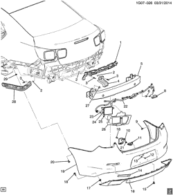 РАМЫ-ПРУЖИНЫ - АМОРТИЗАТОРЫ - БАМПЕРЫ Chevrolet Malibu Limited (Carryover Model) 2014-2016 GD BUMPER/REAR (EXPOSED TAILPIPE NWO, SENSOR UFT)
