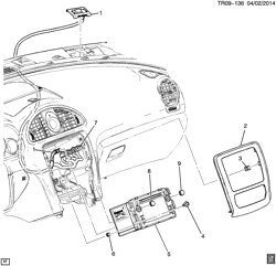 CONJUNTO DA CARROCERIA, CONDICIONADOR DE AR - ÁUDIO/ENTRETENIMENTO Buick Enclave (2WD) 2013-2017 RV1 RADIO MOUNTING (BUICK W49)