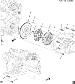 4-CYLINDER ENGINE Chevrolet Sonic Sedan (Canada and US) 2016-2017 JU,JV69 ENGINE TO TRANSMISSION MOUNTING (LUW/1.8H,LWE/1.8G, MANUAL M26)