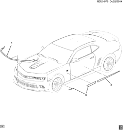 МОЛДИНГИ КУЗОВА-ЛИСТОВОЙ МЕТАЛ-ФУРНИТУРА ЗАДНЕГО ОТСЕКА-ФУРНИТУРА КРЫШИ Chevrolet Camaro Coupe 2015-2015 EF,ES37-67 STRIPES/BODY (COLLECTORS EDITION PACKAGE B6Z)