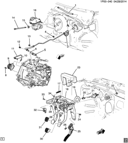 6-CYLINDER ENGINE Chevrolet Orlando 2012-2014 P75 CLUTCH PEDAL & CYLINDERS (MANUAL TRANSMISSION MZ0)