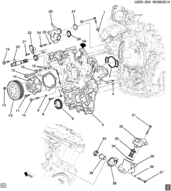 4-ЦИЛИНДРОВЫЙ ДВИГАТЕЛЬ Chevrolet Colorado 2015-2016 2M,2N,2P43-53 ENGINE ASM-3.6L V6 PART 3 FRONT COVER & COOLING (LFX/3.6-3)