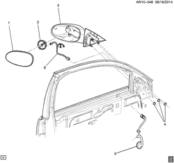 WINDSHIELD-WIPER-MIRRORS-INSTRUMENT PANEL-CONSOLE-DOORS Chevrolet Monte Carlo 2006-2007 W27 MIRROR/REAR VIEW-EXTERIOR