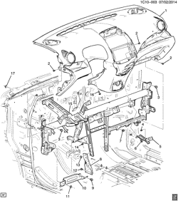 WINDSHIELD-WIPER-MIRRORS-INSTRUMENT PANEL-CONSOLE-DOORS Chevrolet Spark EV 2014-2016 CZ48 INSTRUMENT PANEL PART 3/STRUCTURE