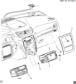 CONJUNTO DA CARROCERIA, CONDICIONADOR DE AR - ÁUDIO/ENTRETENIMENTO Buick Enclave (2WD) 2013-2017 RV1 RADIO MOUNTING (CHEVROLET X88)