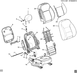 INTERIOR TRIM-FRONT SEAT TRIM-SEAT BELTS Chevrolet Malibu 2013-2014 GD SEAT ASM/PASSENGER-BACK