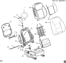 ОТДЕЛКА САЛОНА - ОТДЕЛКА ПЕРЕДН. СИДЕНЬЯ-РЕМНИ БЕЗОПАСНОСТИ Chevrolet Malibu Limited (Carryover Model) 2015-2016 GD SEAT ASM/PASSENGER-BACK