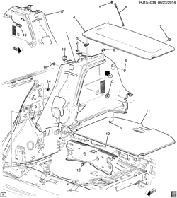 CARPETE DE ACABAMENTO DO ASSENTO TRASEIRO Chevrolet Sonic Hatchback (Canada and US) 2012-2014 J48 TRIM/QUARTER (INFLATABLE RESTRAINT AYF)
