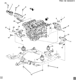 MOTOR 6 CILINDROS Buick Enclave (2WD) 2011-2011 R1 ENGINE & TRANSMISSION MOUNTING (LLT/3.6D)